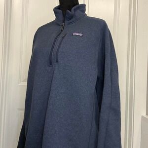 Patagonia Quarter Zip Fleece Pullover Blue Size XL